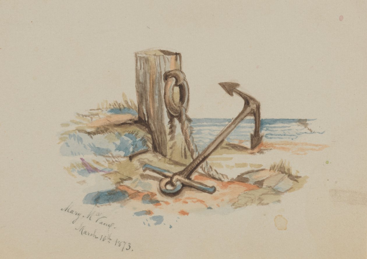 Uden titel Fortøjning og anker, 1873. af Mary Vaux Walcott