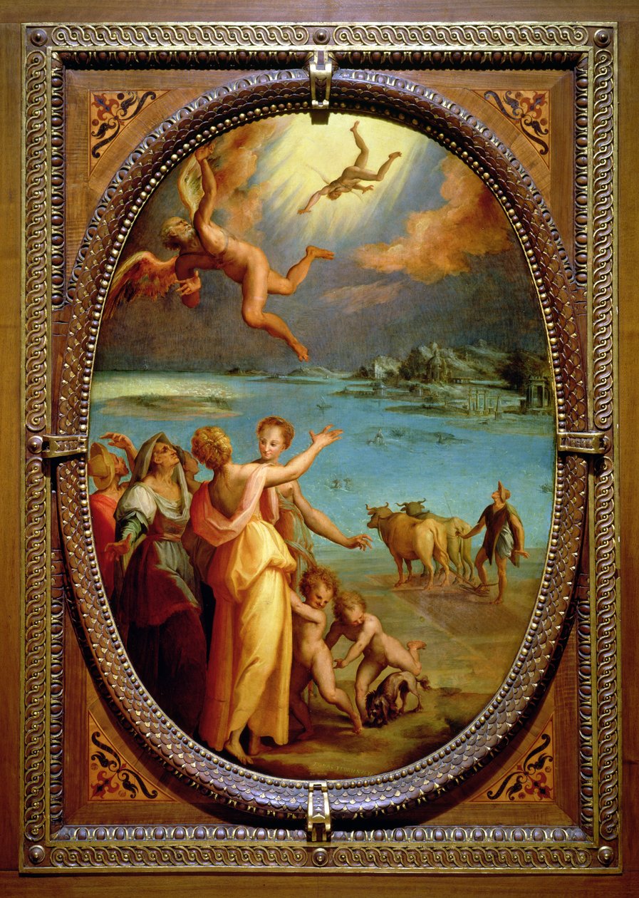 The Fall of Icarus, 1572 (olie på skifer) af Maso da San Friano