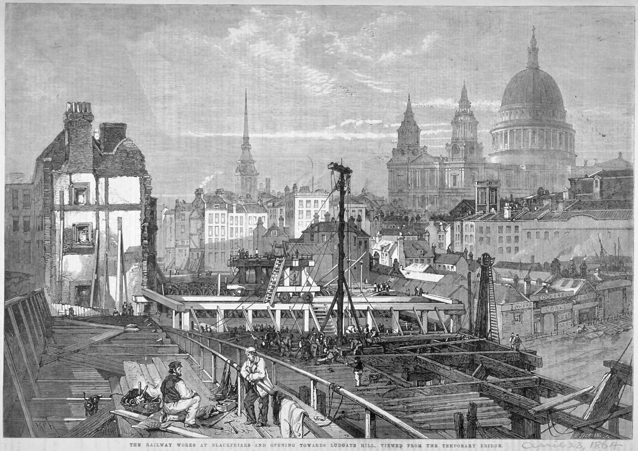 Blackfriars Bridge, London, 1864 af Mason Jackson