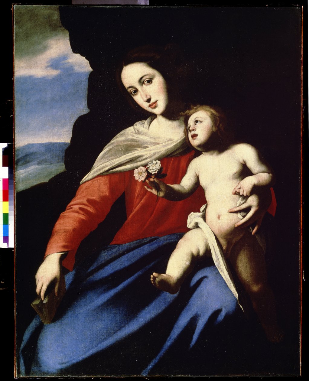 Jomfru og Barn (Jomfru og Barn). Maleri af Massimo Stanzione (cirka 1585-cirka 1658). Olie på lærred af Massimo Stanzione