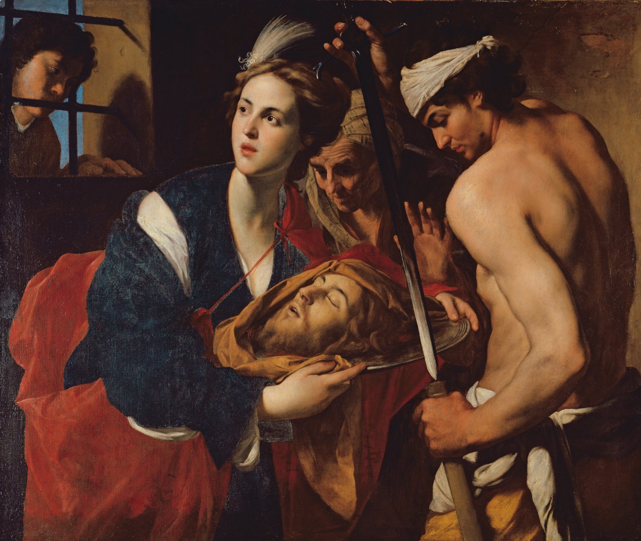 Salome med Johannes Døberens hoved (olie på lærred) af Massimo Stanzioni