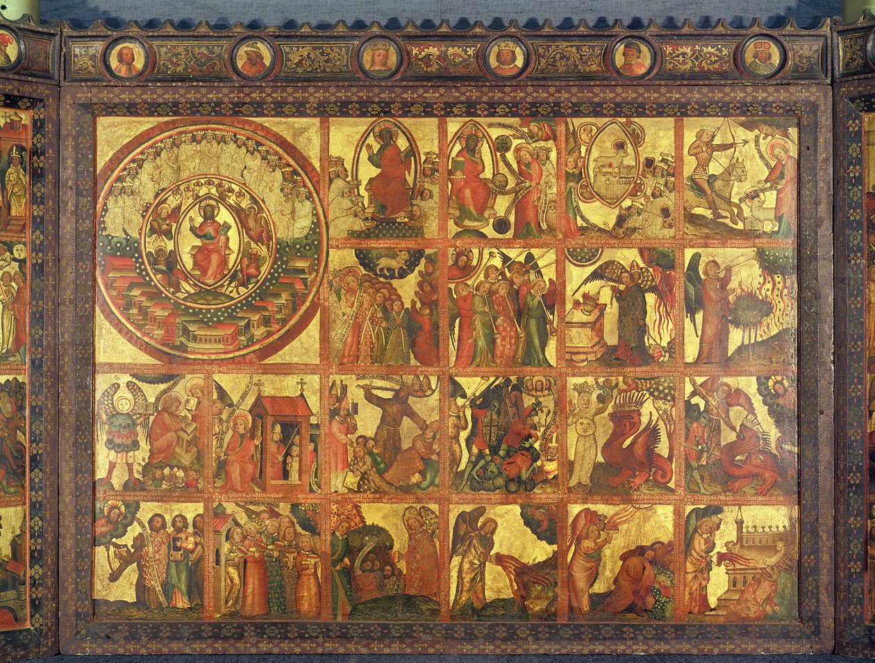 Altertavle med 48 scener af apokalypsen, ca. 1400 (tempera og forgyldt på panel overført til lærred) af Master Bertram of Minden