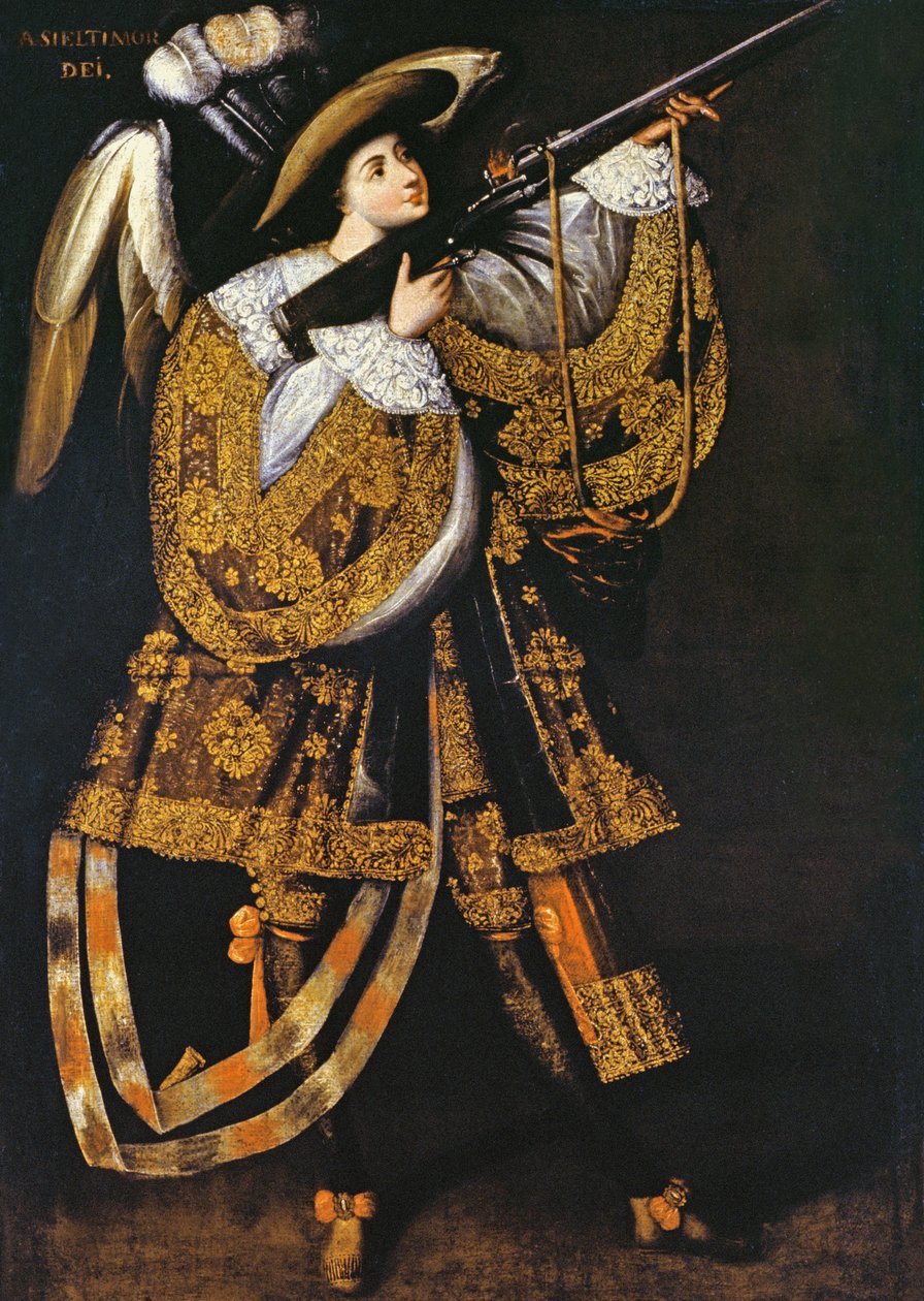 Angel Arcabucero af Master of Calamarca