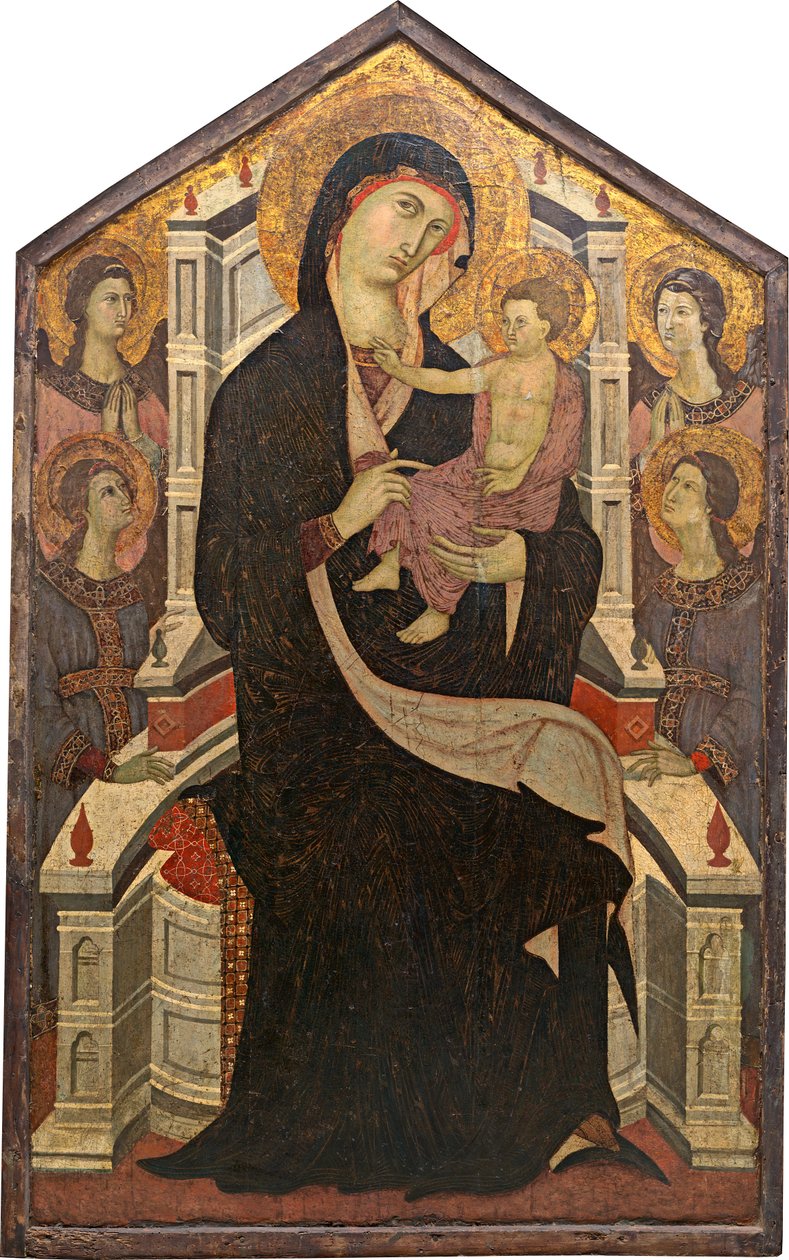 Maestà (Madonna og barn med fire engle) af Master of Citta di Castello