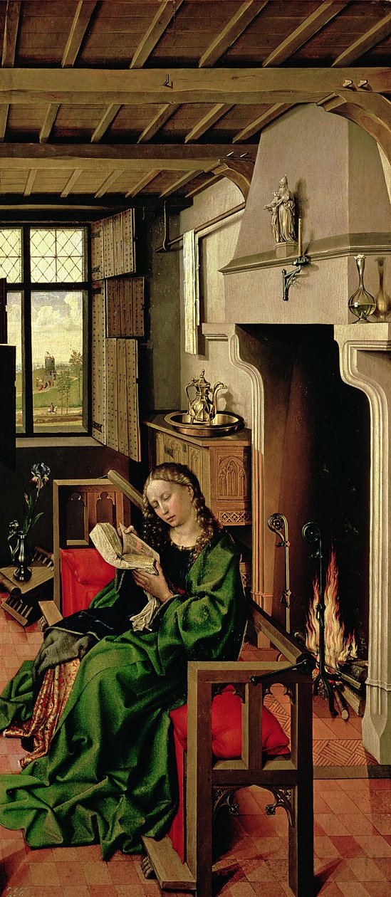 St. Barbara fra højre fløj af Werl-altertavlen, 1438 (se også 68547) af Master of Flémalle