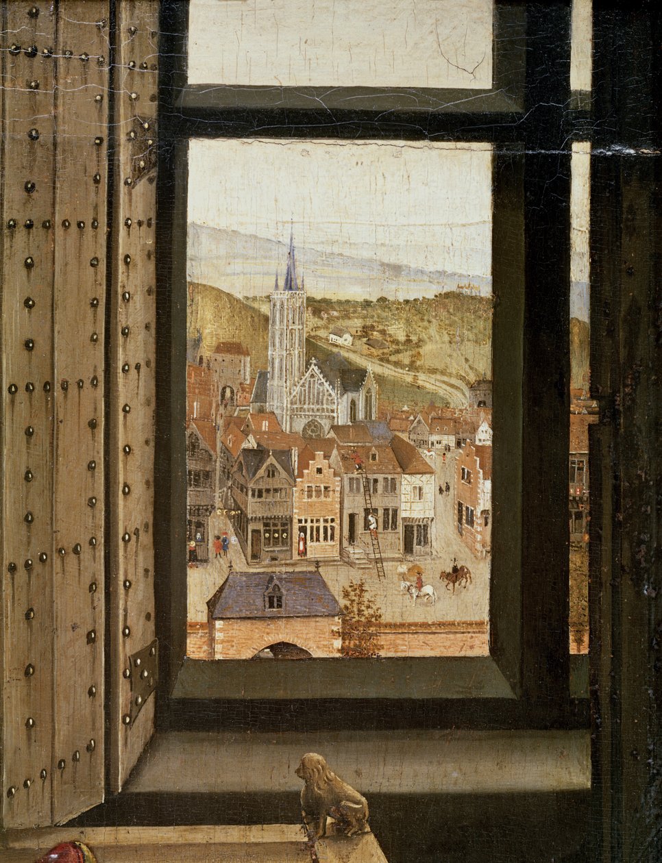 Virgin and Child Before a Firescreen, ca. 1440 (detalje af 30033) af Master of Flémalle