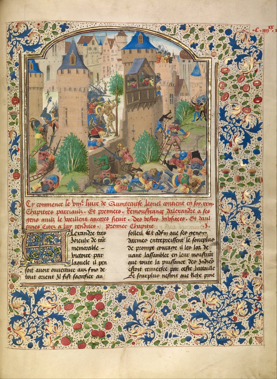 Alexander kæmper i byen Sudracae af Master of Jardin
