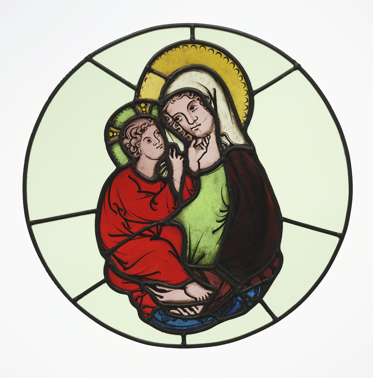 The Virgin and Child, ca. 1335 (potmetal, farveløst glas, oxidmaling, sølvplet og bly kom) af Master of Klosterneuburg