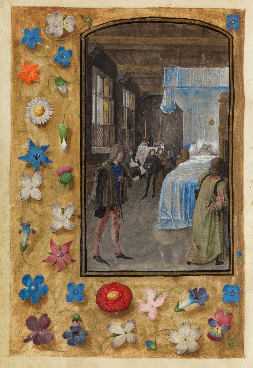 Dø i sengen i William Hastings timebog af Master of Mary of Burgundy