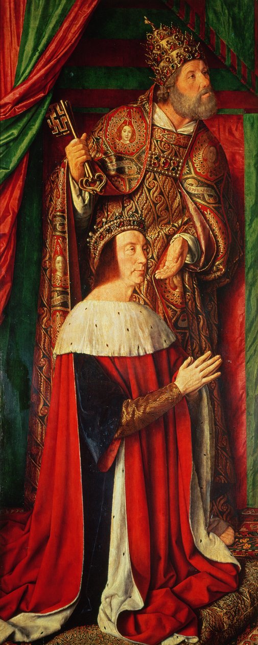 Peter II de Beaujeu af Bourbon med St. Peter, venstre fløj af Bourbon-altertavlen af Master of Moulins