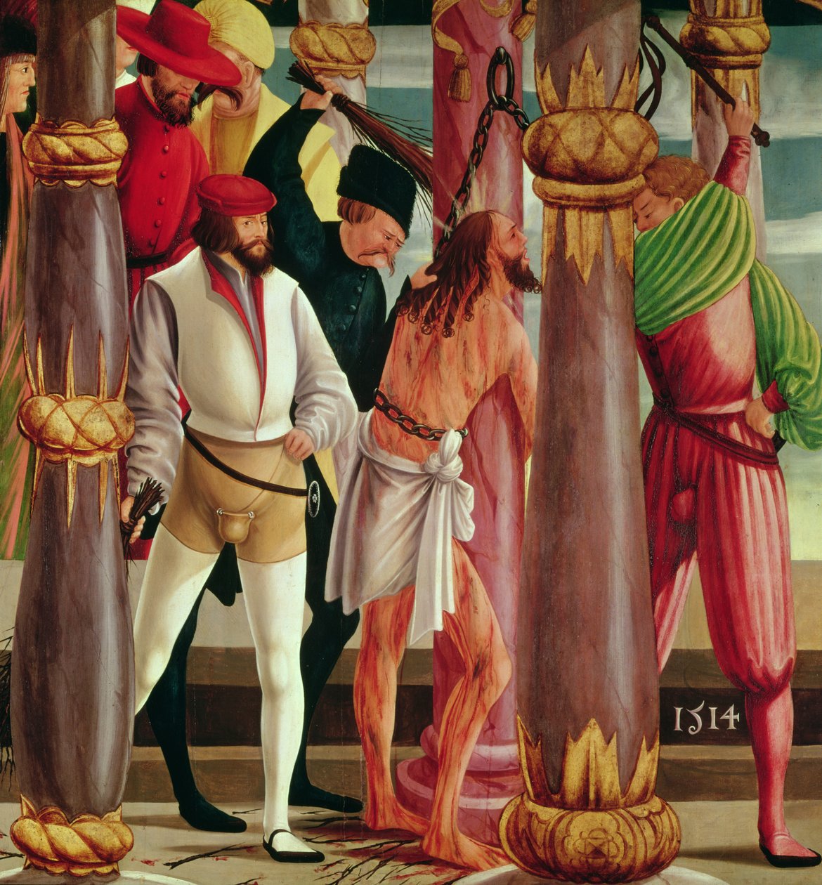 The Flagelation of Christ, 1514 (tempera på panel) af Master of Okolicsno