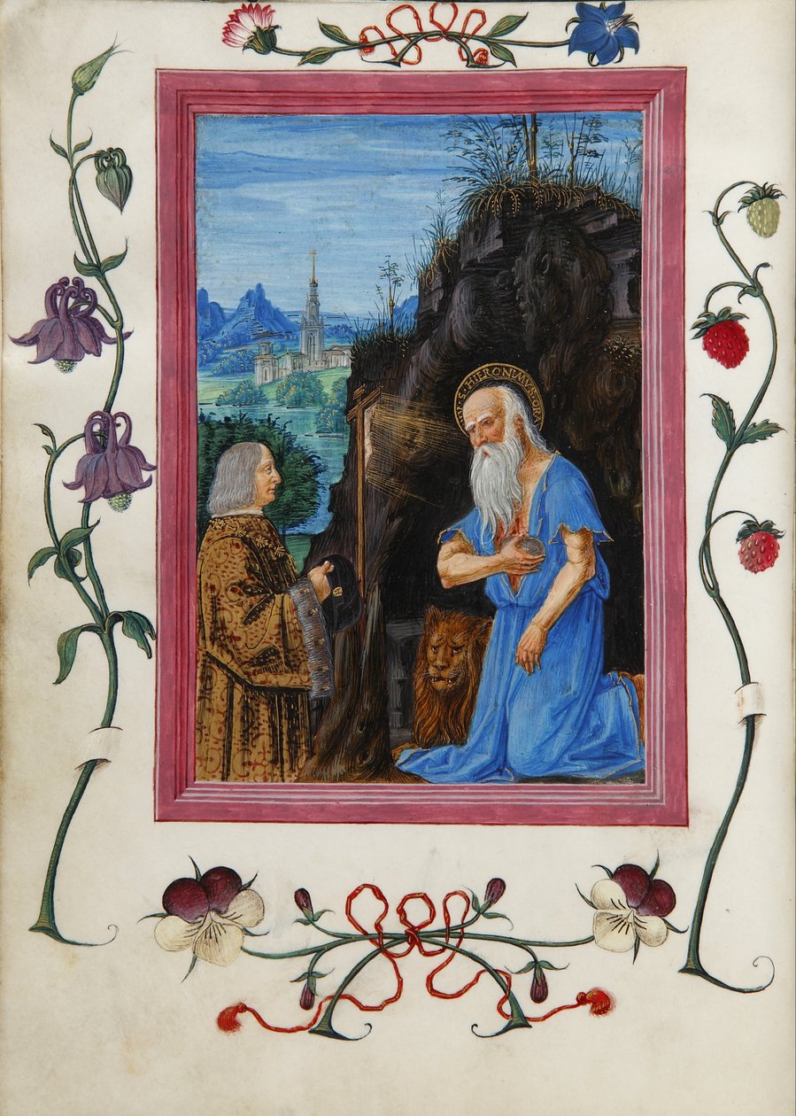 Gian Giacomo Trivulzio med Saint Hieronymus i timebogen til Gian Giacomo Trivulzio af Master of Ore Landriani and Giovan Battista de the Lorenz