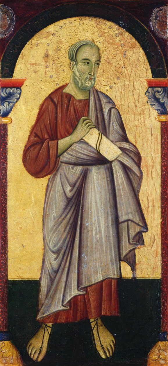 Den hellige Johannes evangelist af Master of Saint Francis