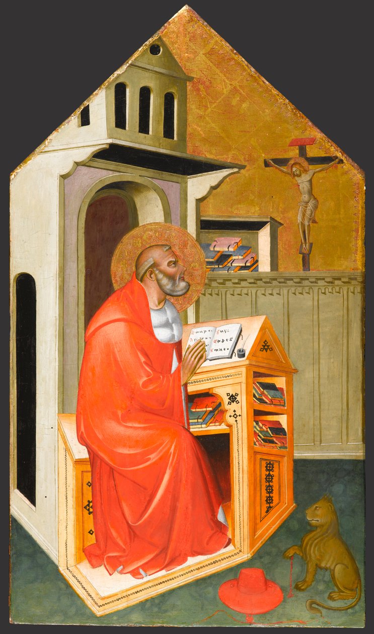 Sankt Hieronymus i hans studie, ca. 1390-1400 af Master of San Jacopo a Mucciana