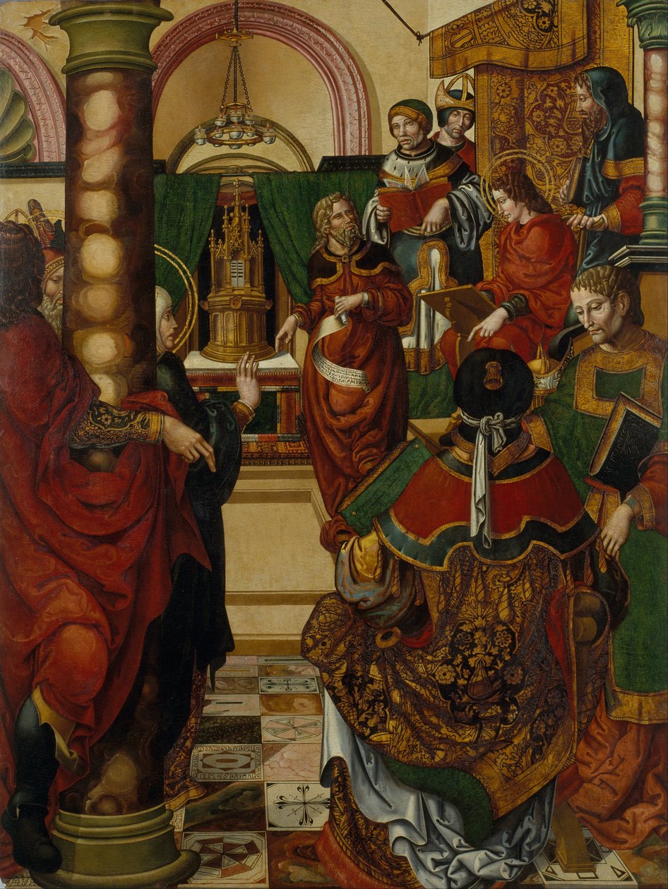 Jesus blandt lovens læger af Master of Sigena