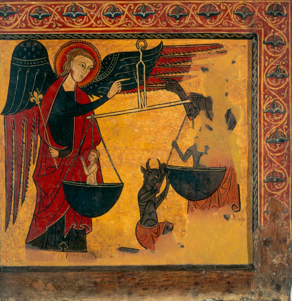 Saint Michael Weighing Souls af Master of Soriguerola