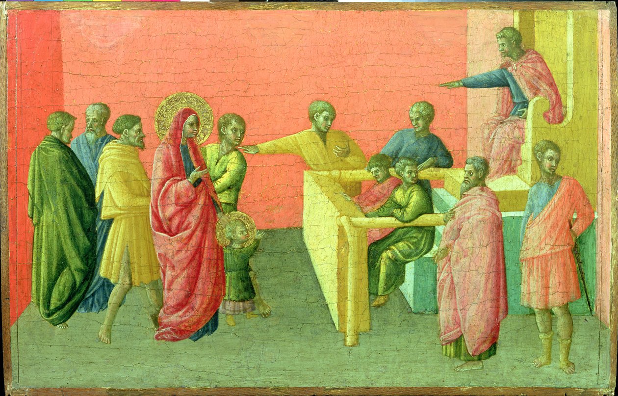 The Saints Accused of Embracing Christianity, 1400-50 (tempera og bladguld på panel) af Master of St. Julitta and St. Quiricus Master of St. Julitta and St. Quiricus
