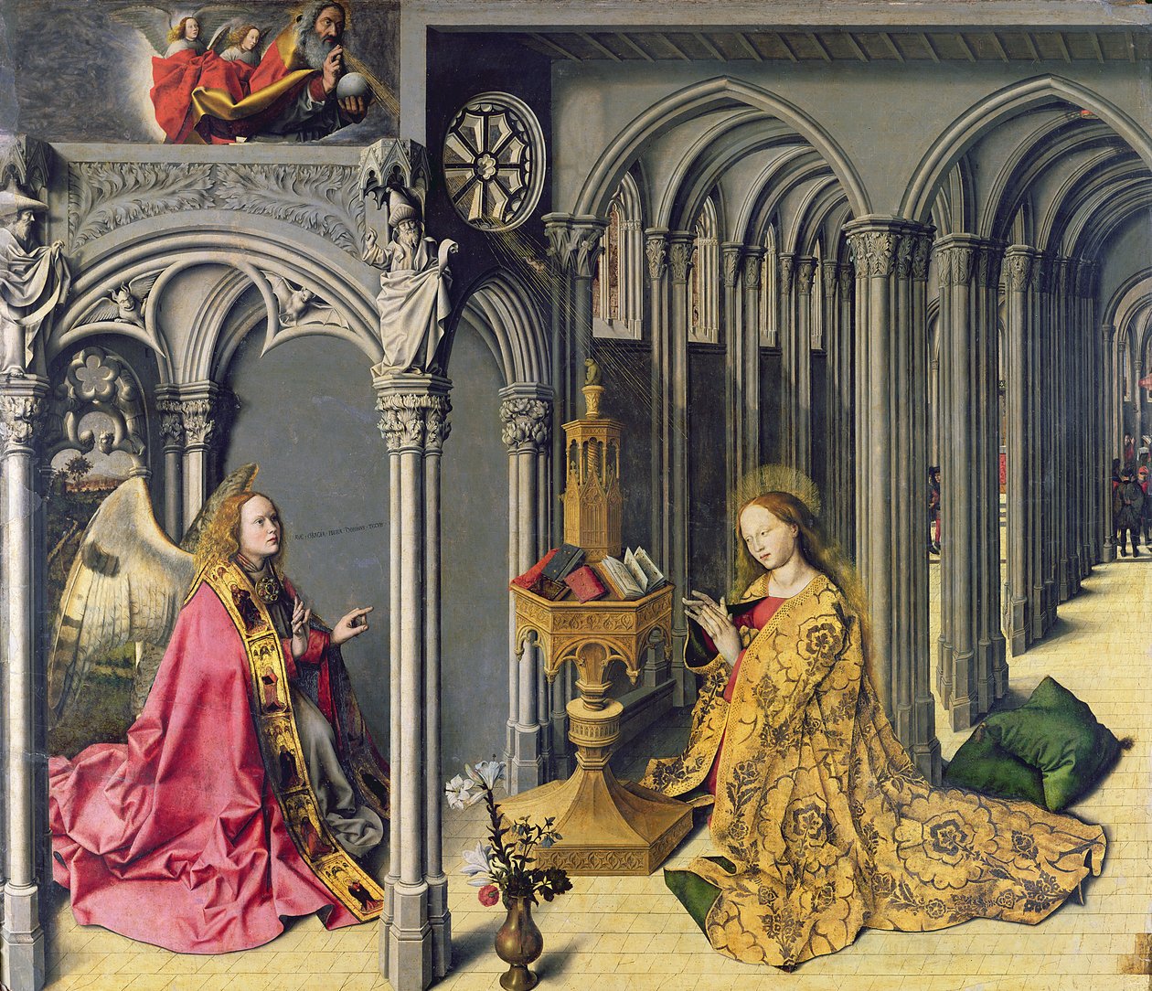 Bebudelsen, c.1445 af Master of the Aix Annunciation