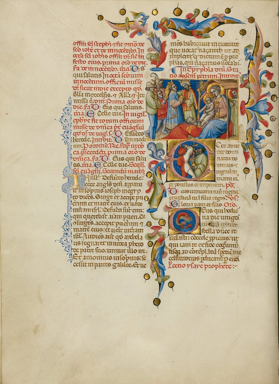 Tilbedelsen af magi; Initial E: Sword Bearers af Master of the Brussels Initials
