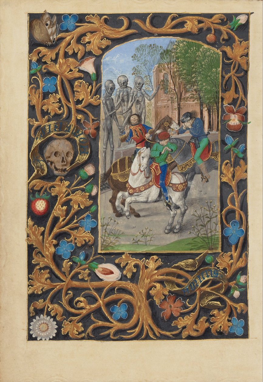 De tre levende og de tre døde af Master of the Dresden Prayer Book