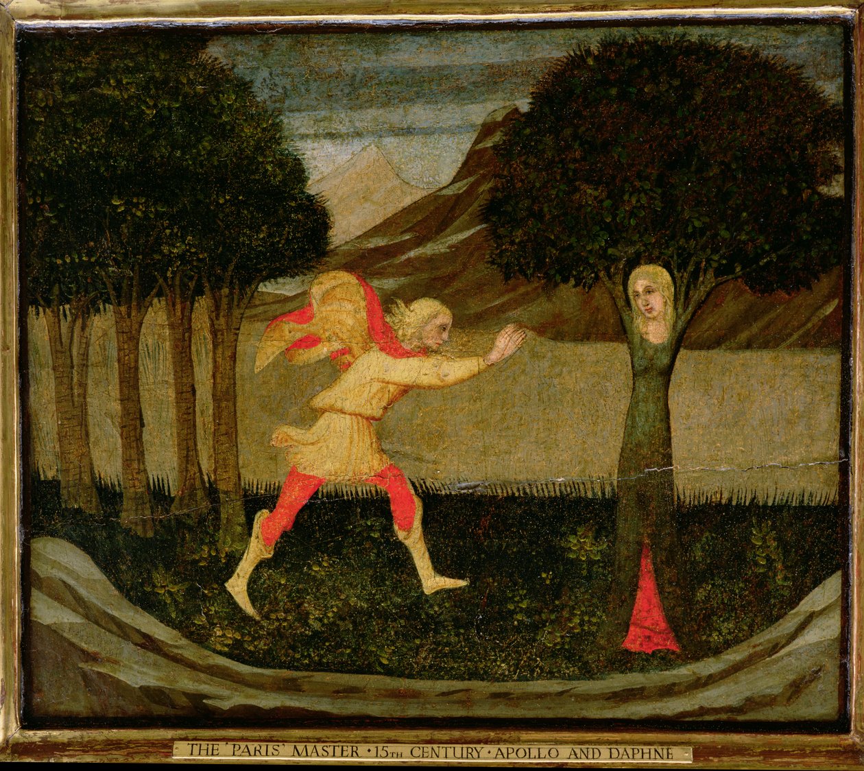 Daphnes metamorfose (tempera på panel) (se også 90395) af Master of the Judgement of Paris