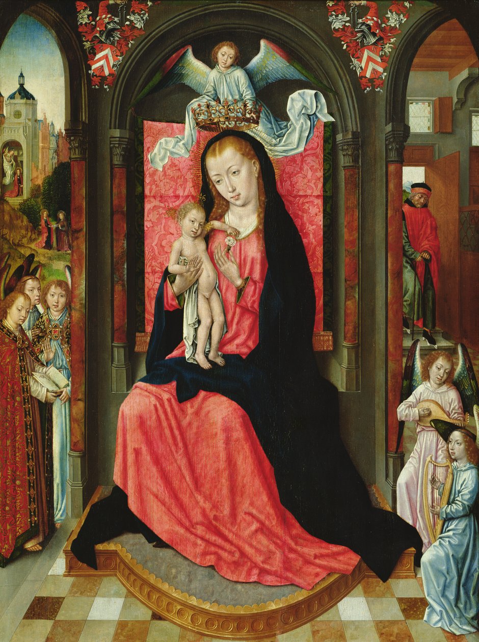 Madonna enthroned omgivet af engle af Master of the Legend of St. Ursula