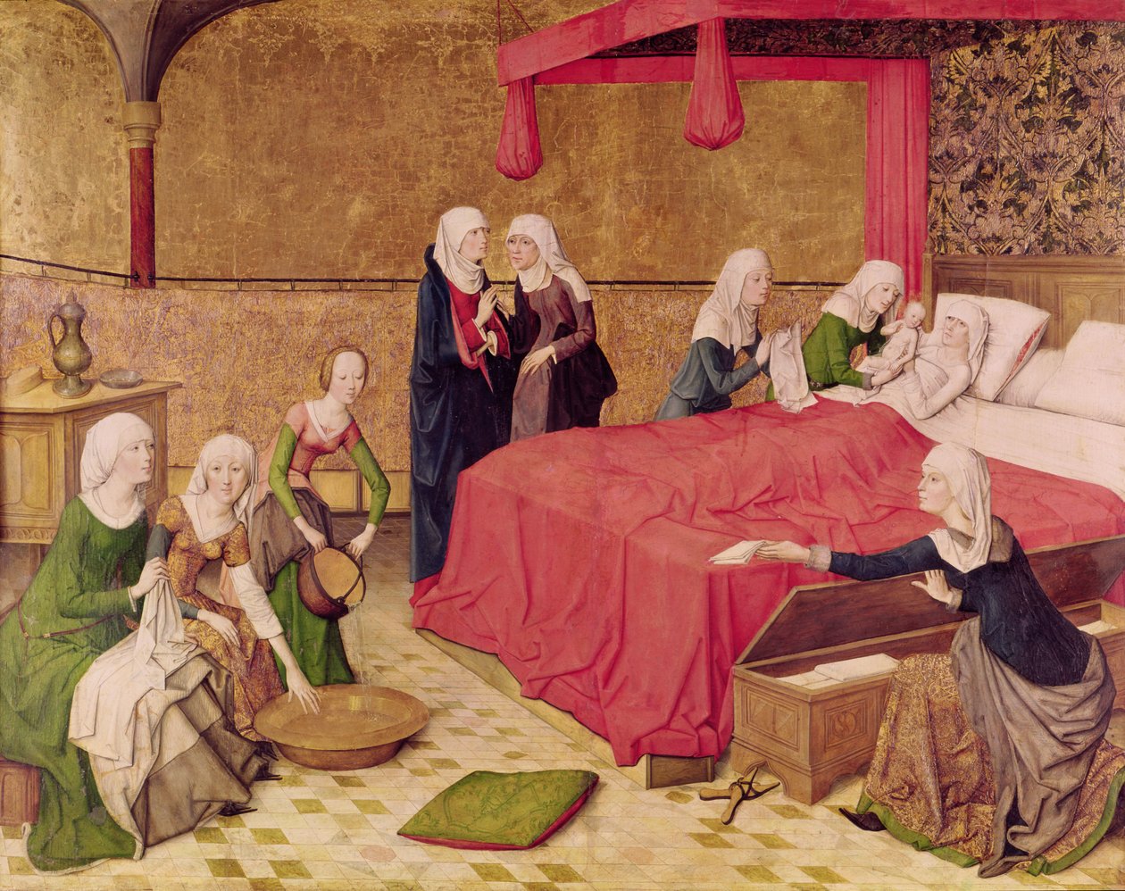 Jomfruens fødsel af Master of the Life of Virgin Mary