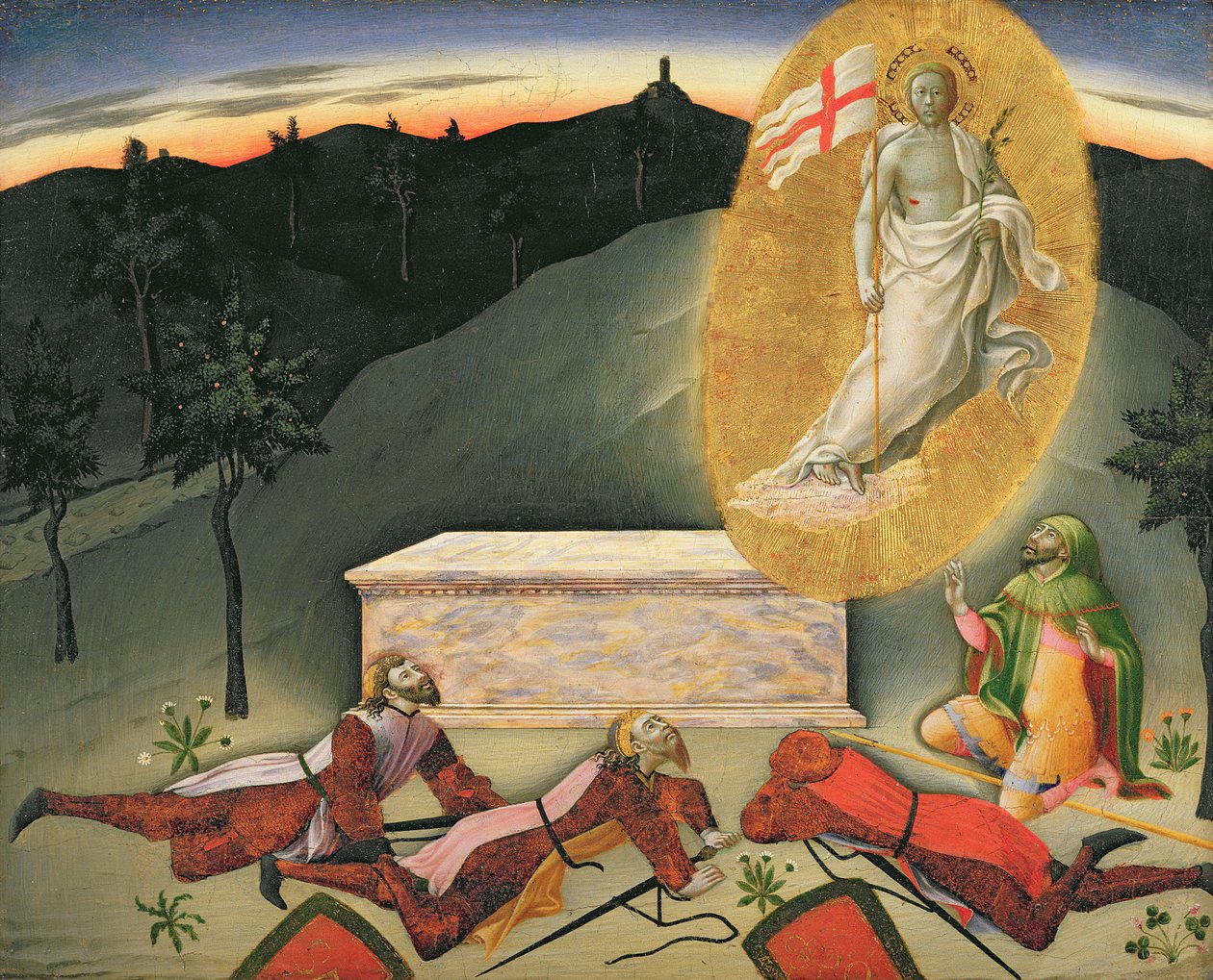 The Resurrection, 15. århundrede (tempera på panel) af Master of the Osservanza