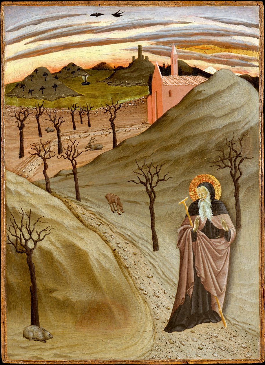 Saint Anthony Abbot Fristet af en Guldbunke af Master of the Osservanza