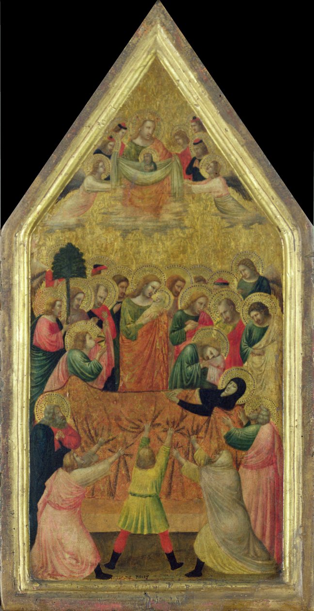 The Death of the Virgin (tempera på panel) af Master of the School of Rimini