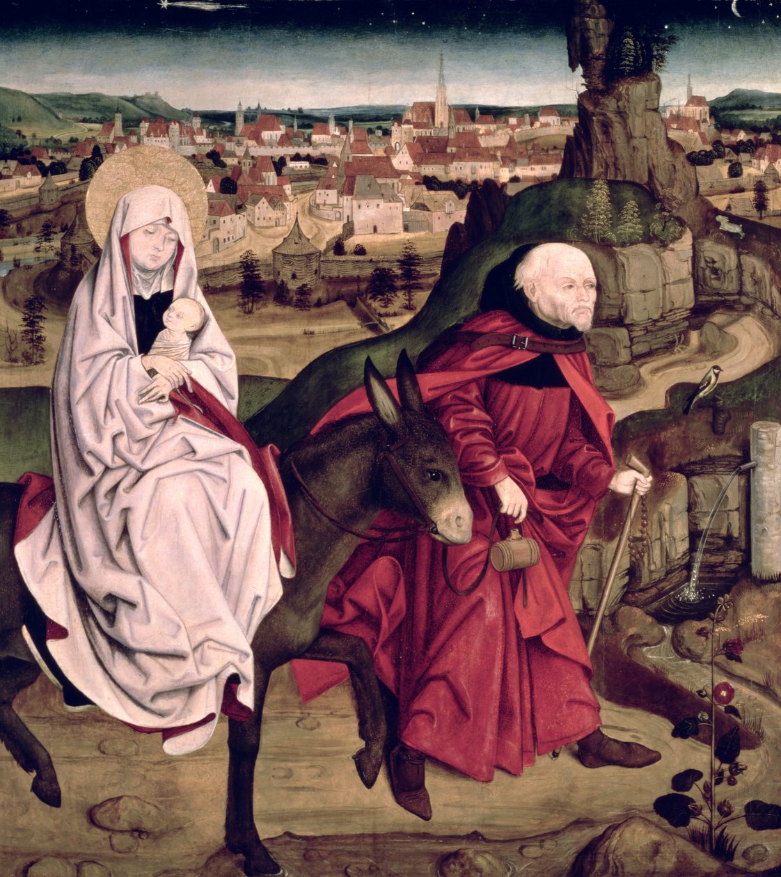Schotten-altertavlen, der forestiller Flugten til Egypten, 1475 af Master of the Schotten Altar