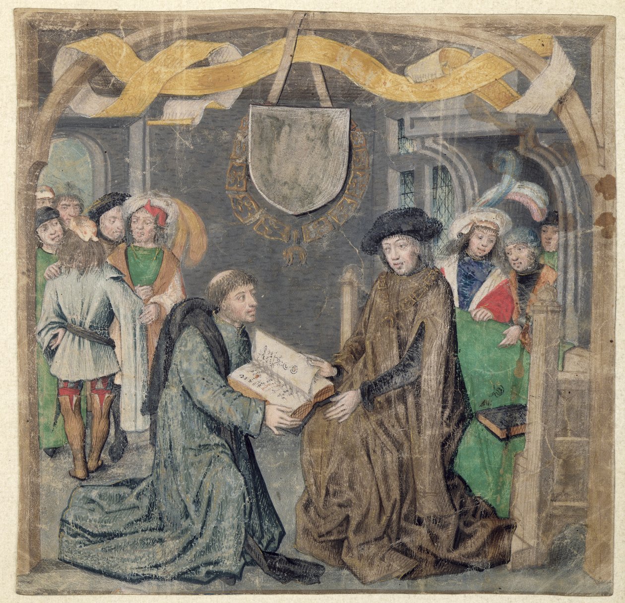 Præsentation af en bog til en Herre af Master of the St. Bartholomew Altarpiece