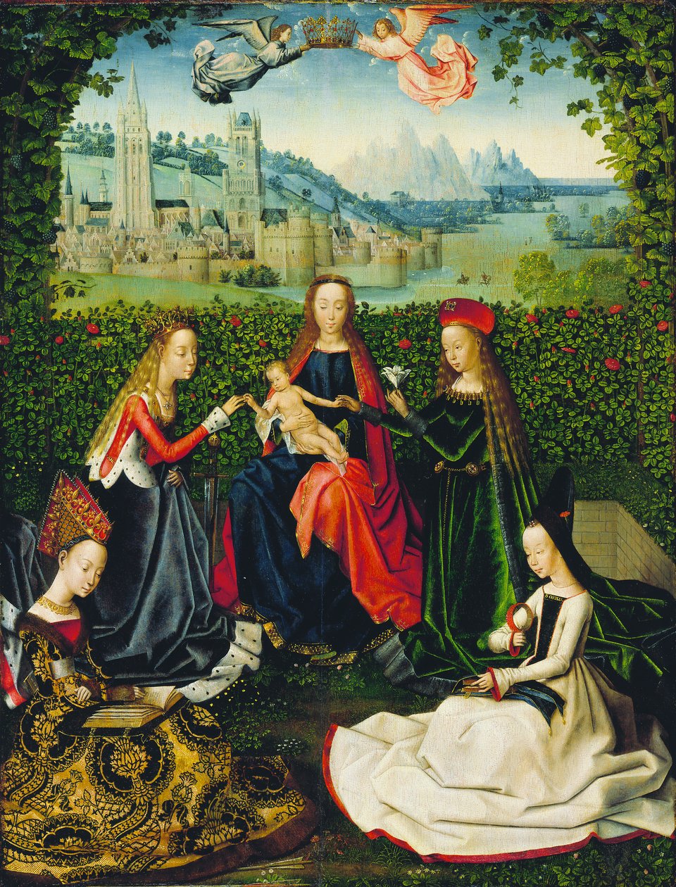 Rosenhavens jomfru, 1475-80 af Master of the St. Lucy legend Master of the St. Lucy legend