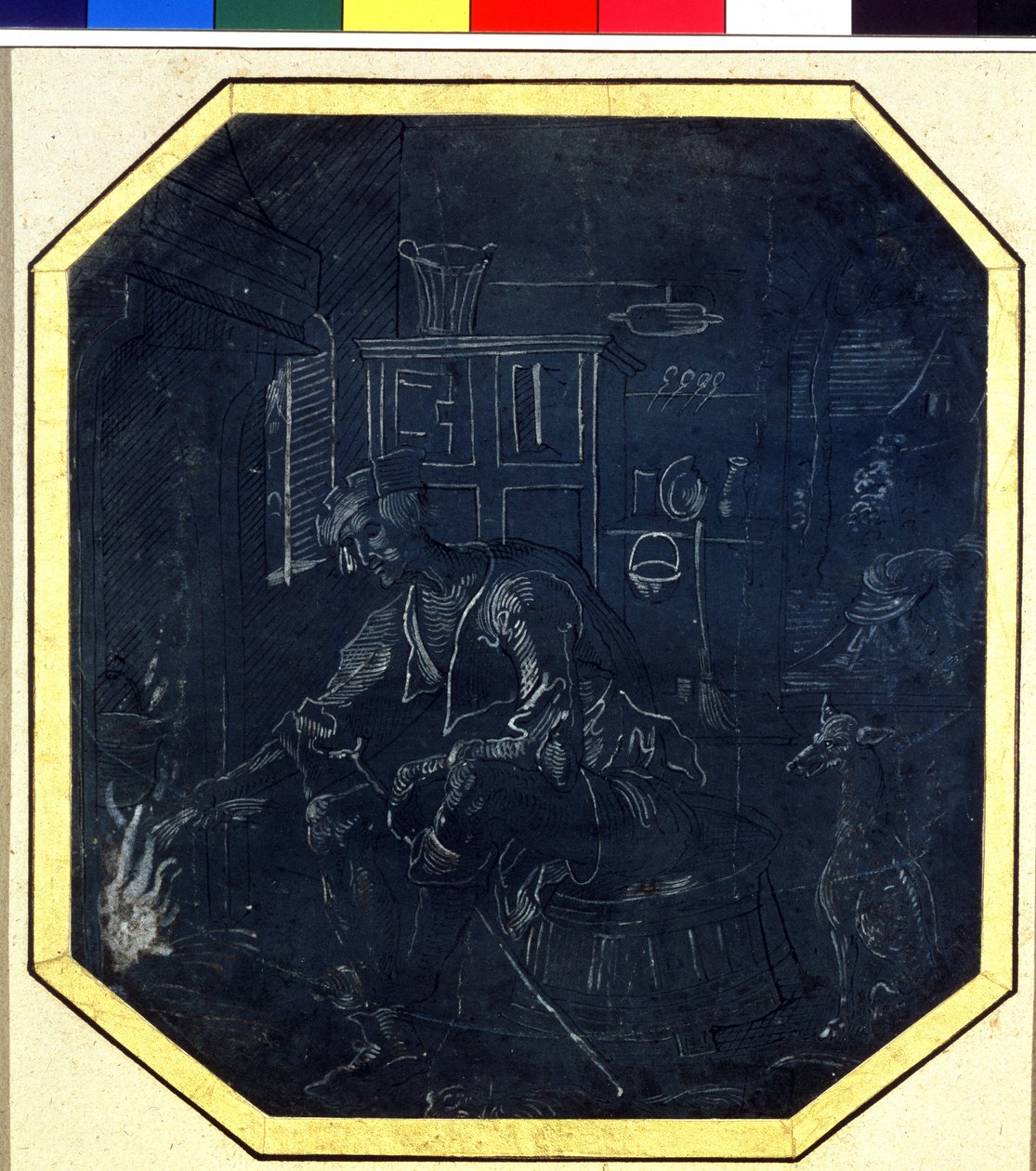 Lignelse om den fortabte søn: den unge søn før ilden. Tegning af Mesteren af ​​Antwerpen (aktiv omkring 1520), begyndelsen af ​​det 16. århundrede. Pushkin Museum, Moskva af Master Antwerp