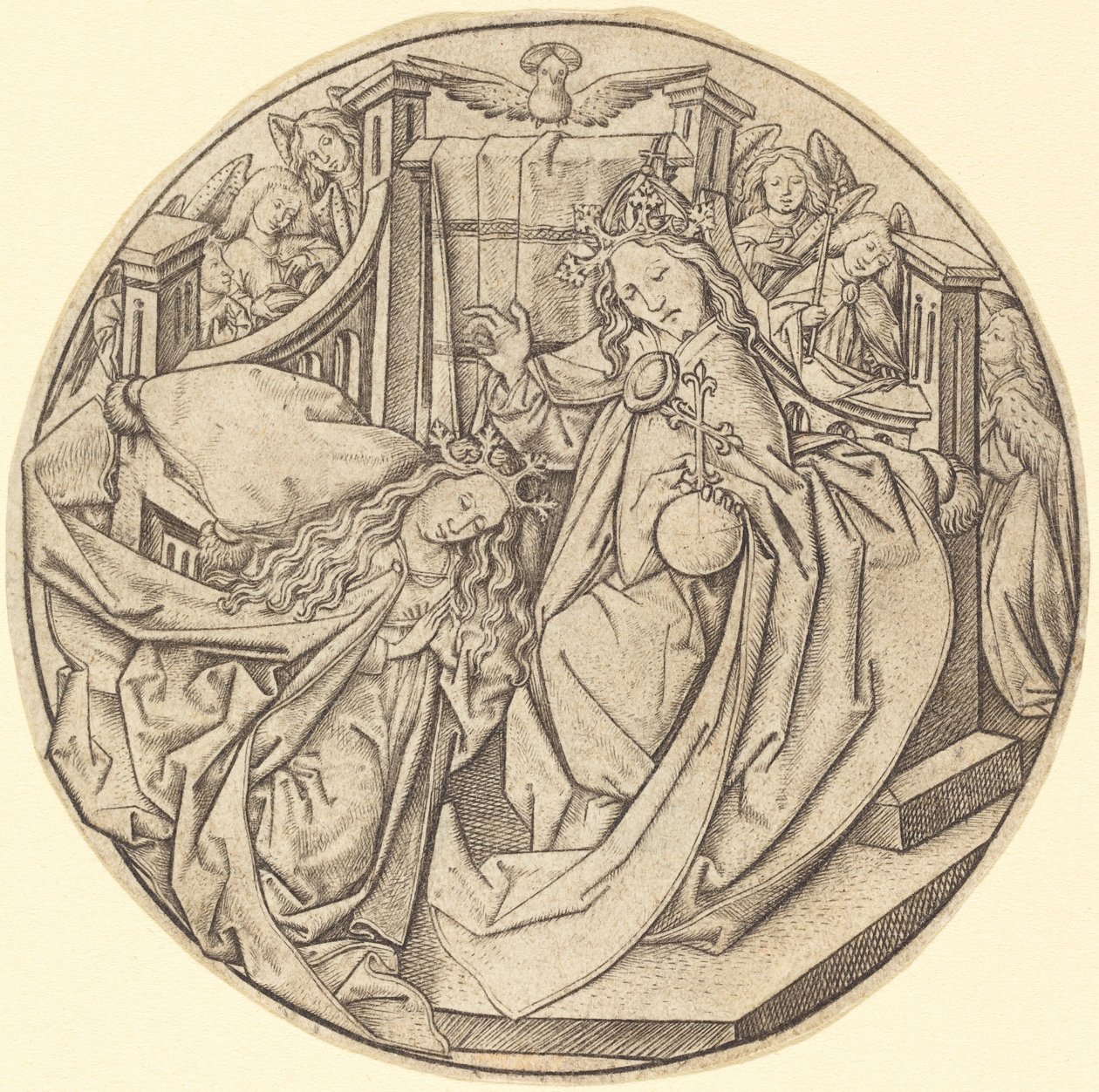 Kristus velsigner jomfruen af Master E.S.