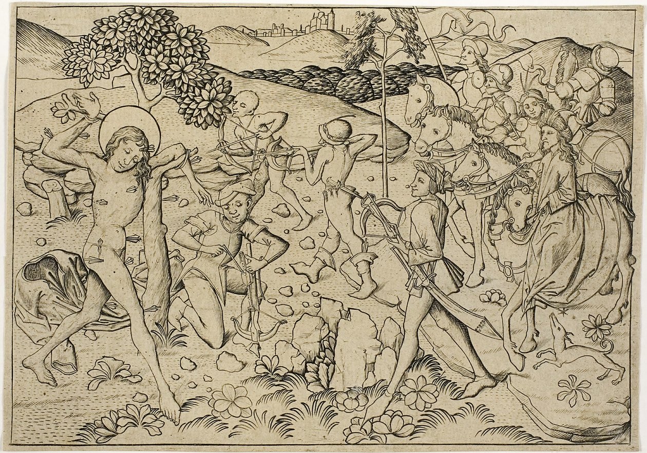 Sankt Sebastians martyrium af Master E.S.