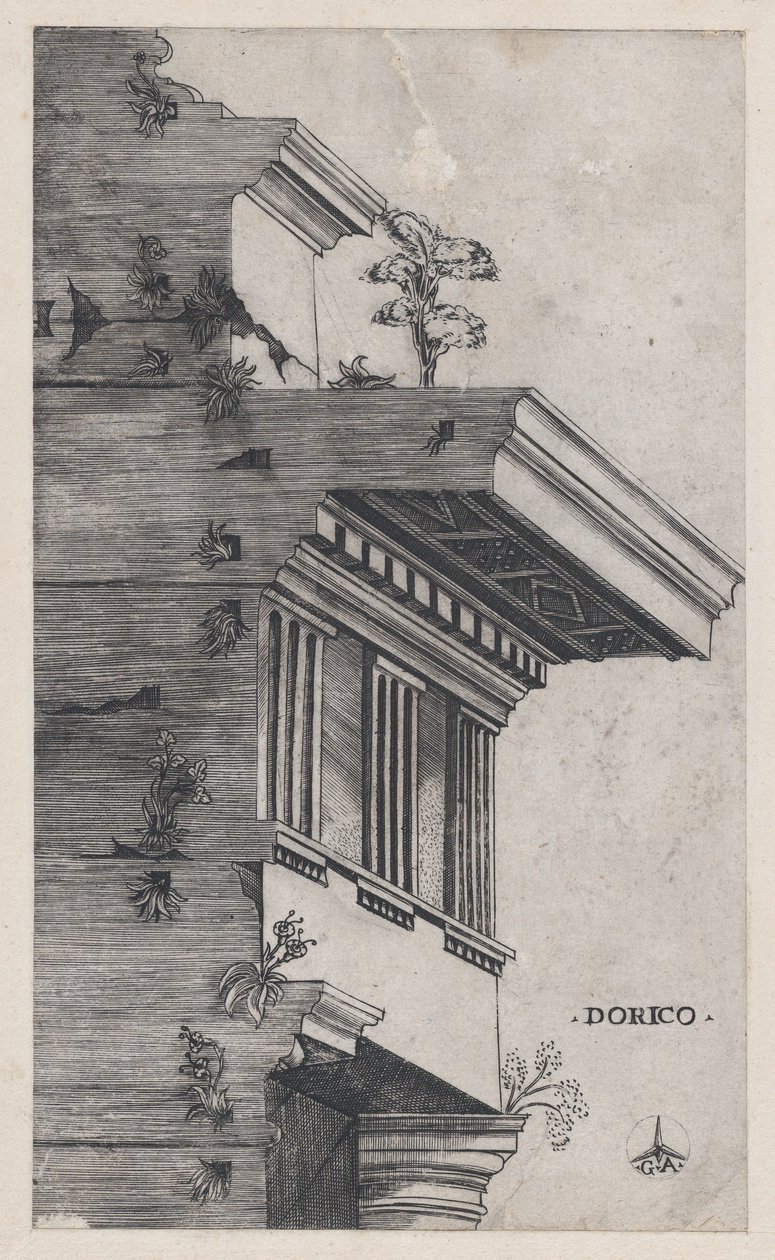 Mirror of Roman Magnificence: Dorisk orden, ca. 1537., ca. 1537 af Master GA