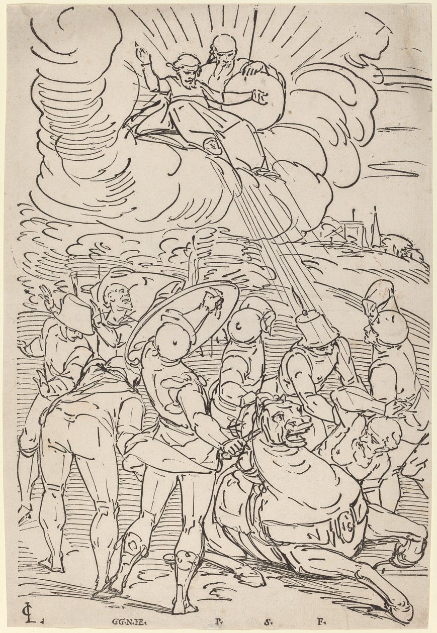 Sankt Pauls omvendelse af Master G.G.N. after Luca Cambiaso