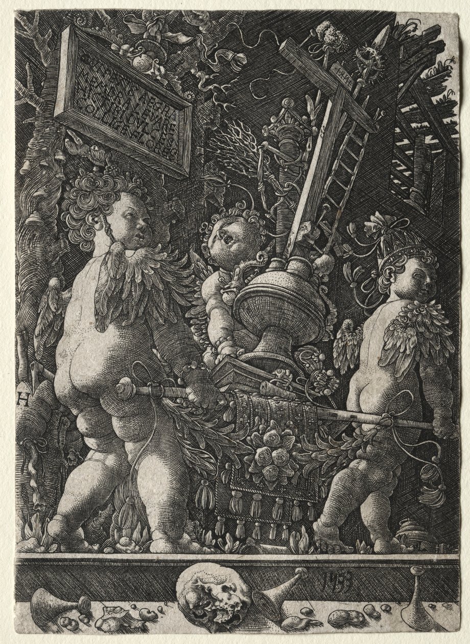 Engle, der bærer passionens emblemer, 1533. af Master H. L.