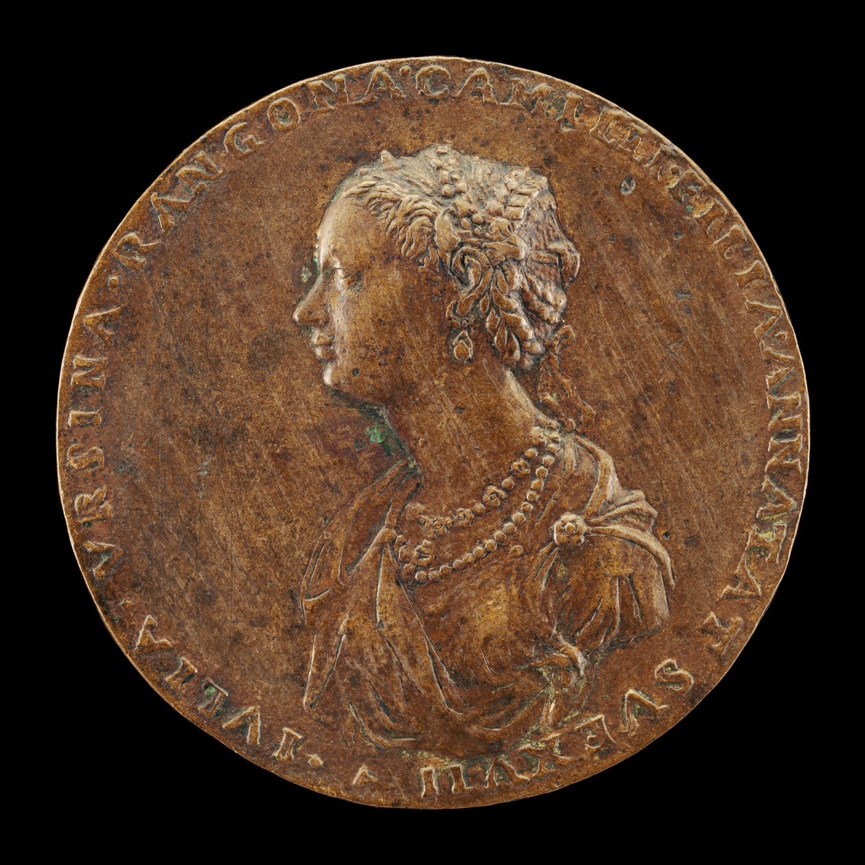 Giulia Orsini, 1537-1598, hustru til Baldassarre Rangoni ca. 1554 [forside], 1554. af Master IAC. URB.