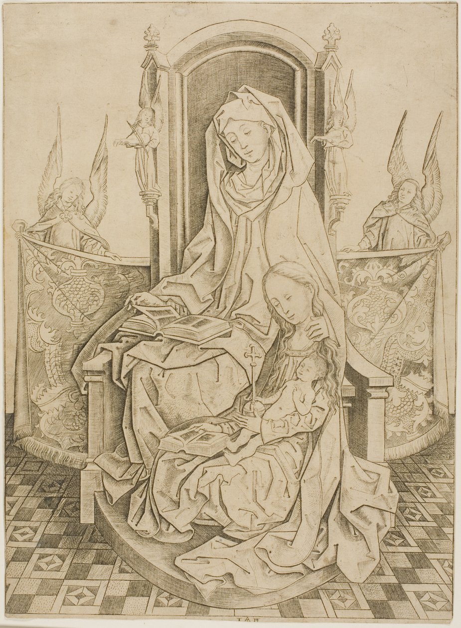 Sankt Anne, Jomfruen og Barnet af Master I.A.M. of Zwolle