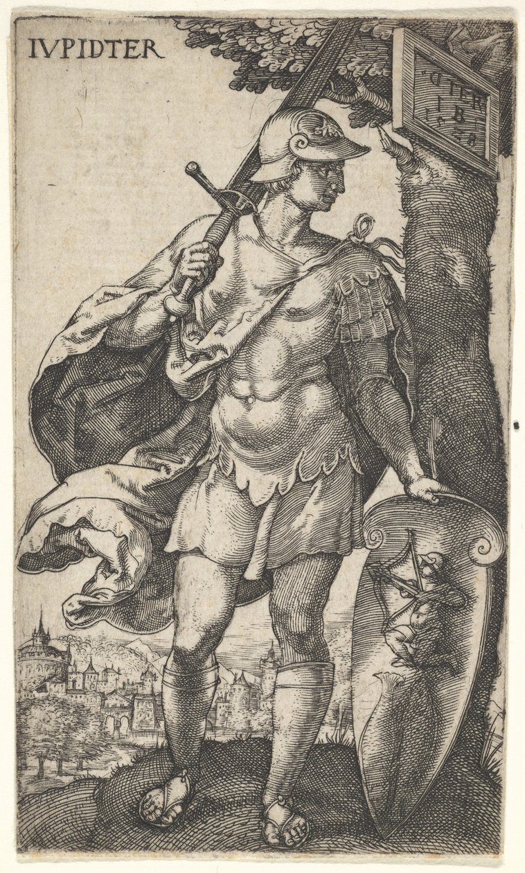 Jupiter fra The Gods Who Preside Over the Planets, 1528. af Master I.B.