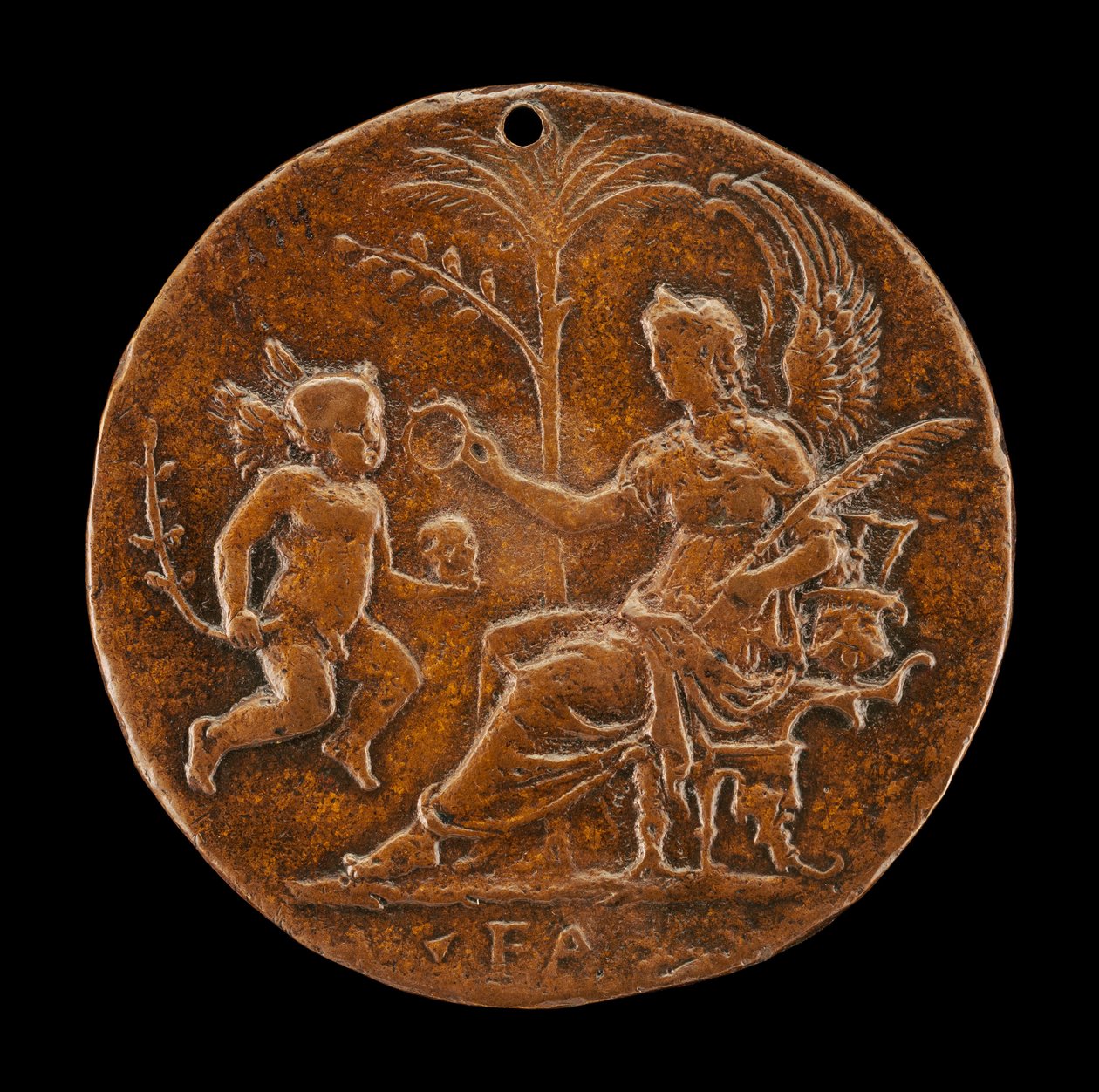 Allegorisk scene [omvendt], 1500-tallet. af Master I.S.A.