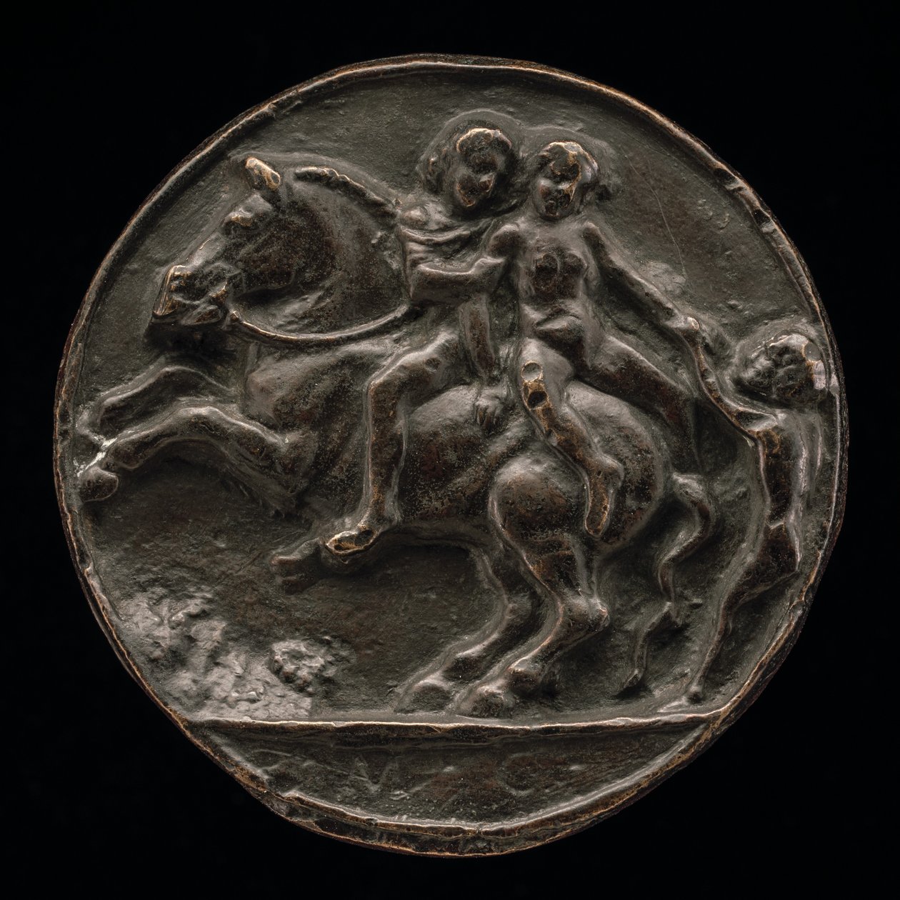 Nymfe båret af en rytter, ca. 1500. af Master M.C.