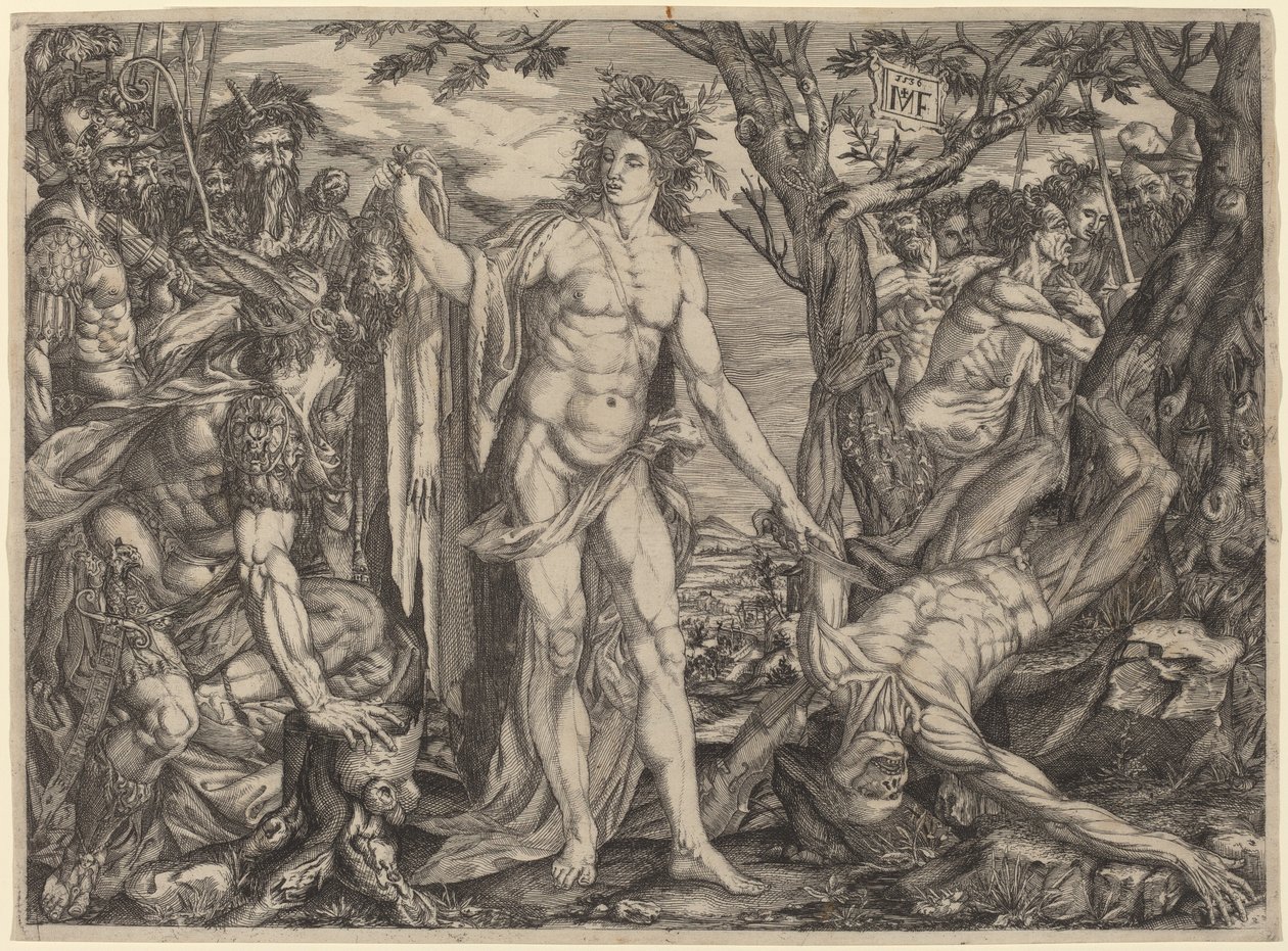Apollo og Marsyas af Master MF