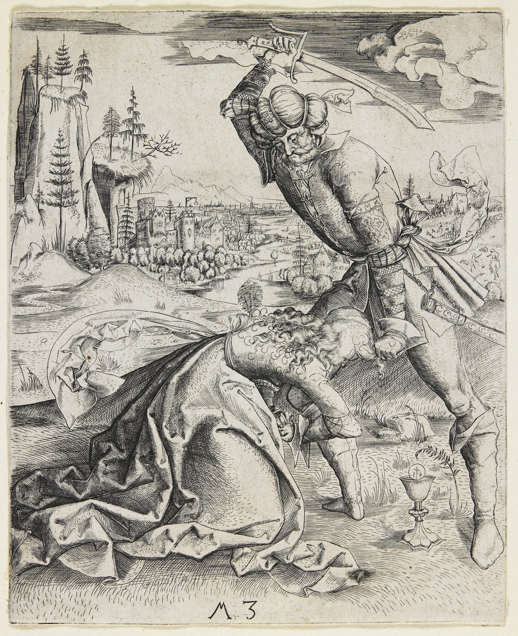 Halshugning af den hellige Barbara, ca. 1501 af Master MZ