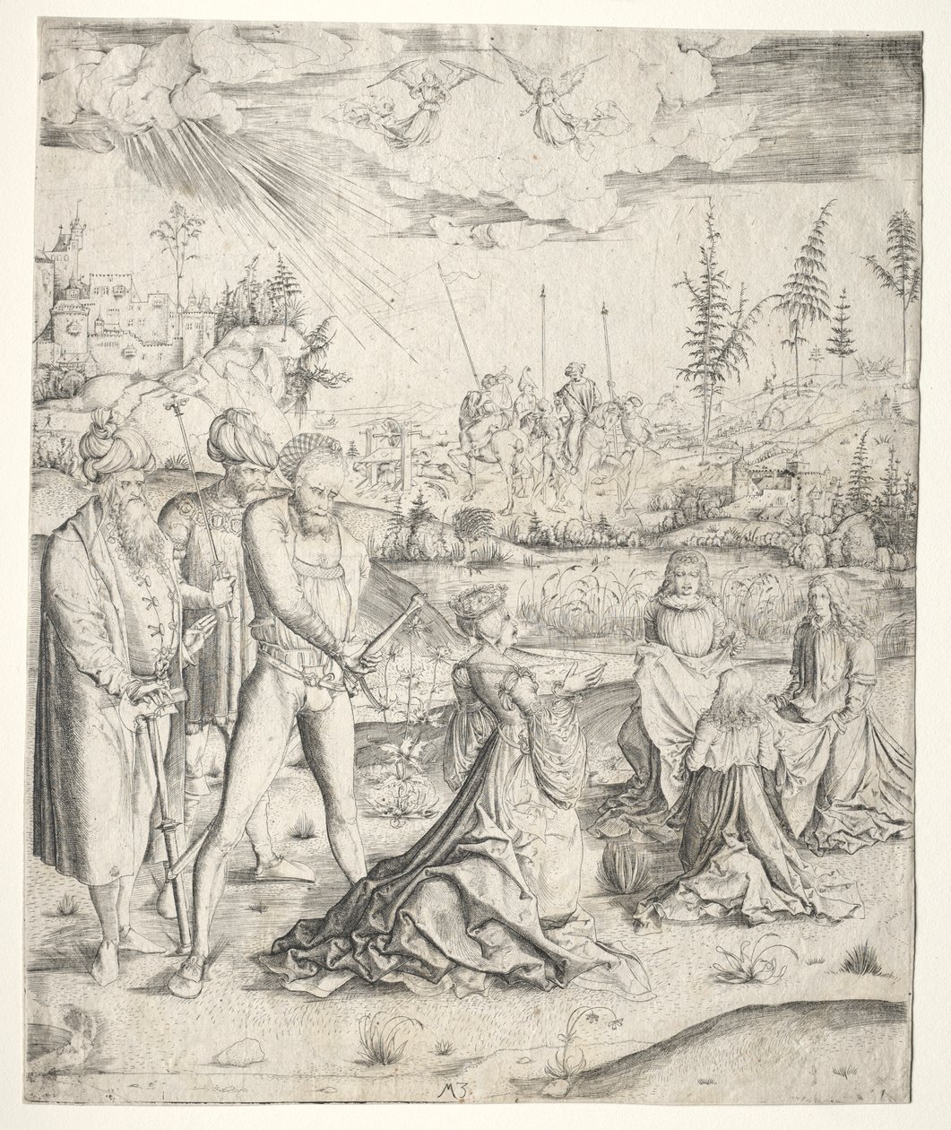 Den hellige Katarinas martyrium af Master MZ