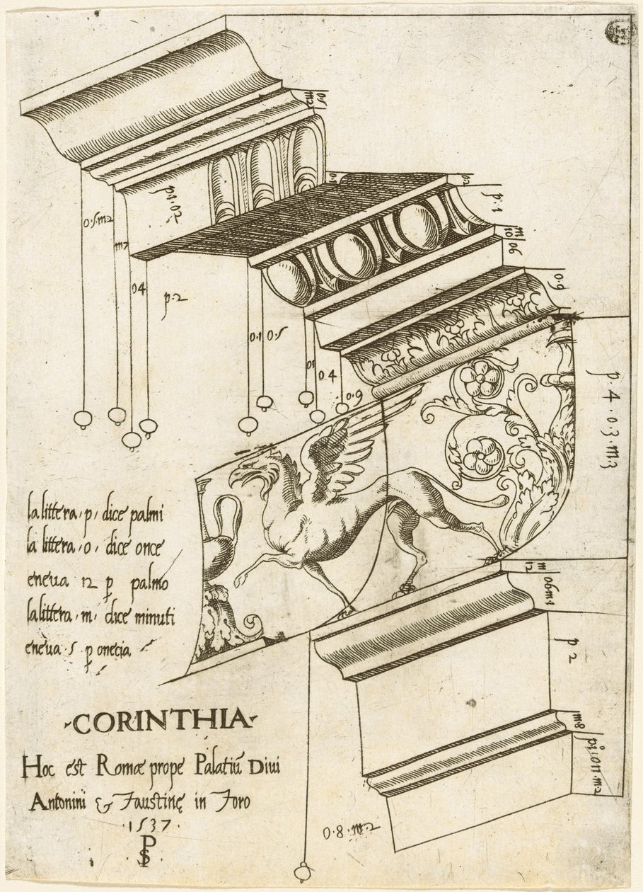 Entablatur fra Antoninus og Faustinas tempel, Rom af Master PS