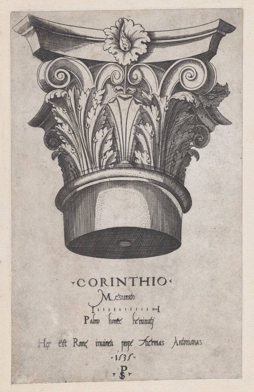Mirror of Roman Magnificence: Korinthisk hovedstad, 1535., 1535. af Master PS