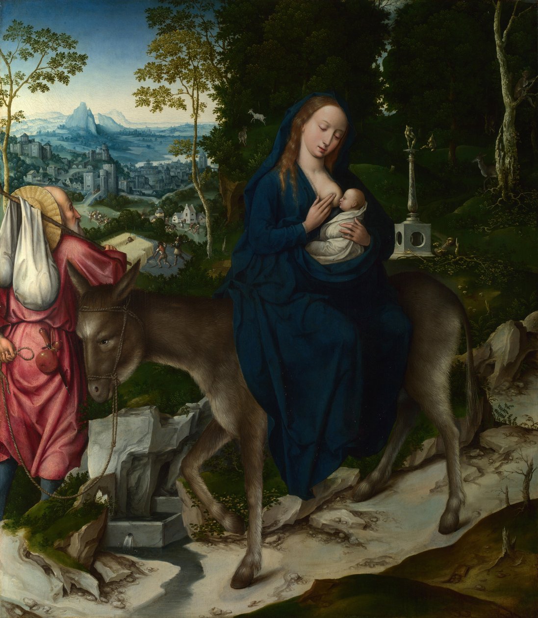 Flugten til Egypten. Panel fra en altertavle, ca 1515 af Master of 1518